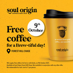 [VIC] Free Coffee @ Soul Origin, Forest Hill Chase