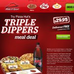 2 Large Pizzas+8 Potato Bites+10 Sticks+4 Chicken Wings+3 Dips+Drink $29.95 Delivered @Pizza Hut