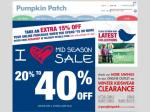 Pumpkin Patch 15% off Online Sales