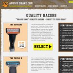AussieShave, brand name quality razors from $4 Per Month Delivered