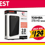 Toshiba 2TB USB3.0 2.5'' HDD $124 (4-5pm), GOPRO Hero3+ Black Edition $428 (8-9pm) @ DSE Today