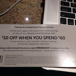 Target Promo Code for $10 off When You Spend $60 (Online) - OzBargain