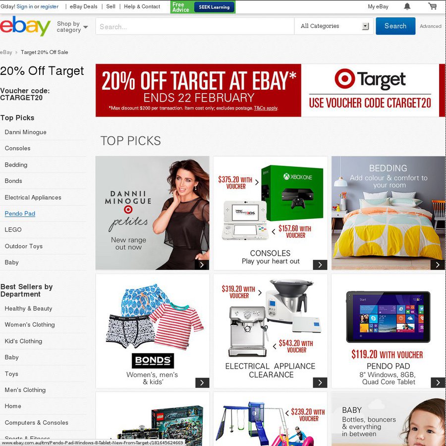 20% off Target eBay Store - OzBargain