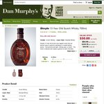 Dimple 15 Year Old Scotch Whisky 700ml $50 (Save $5) @ Dan Murphy's