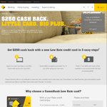 Commonwealth Bank Low Rate Credit Card - $250 Cashback ($500 Spend, $59 Annual Fee, $191 net CB)