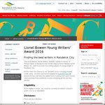 Win Prepaid Credit Cards, Vouchers and Books as Part of The Lionel Bowen Young Writers' Award 2016