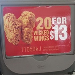 KFC: 20 Pack Wicked Wings $13 (VIC)
