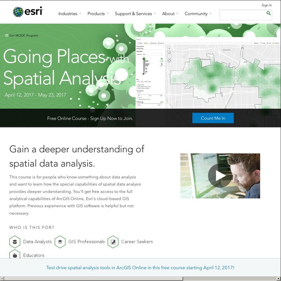 Going Places With Spatial Analysis Free ESRI MOOC Program Course ...