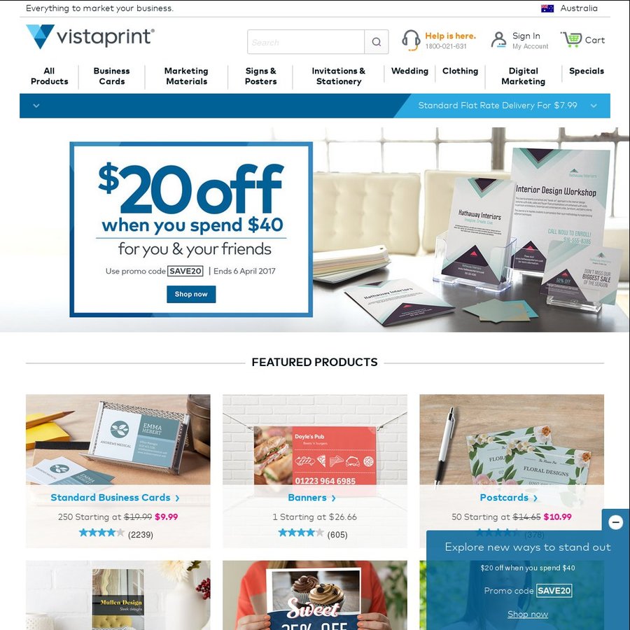 Vista Print 20 off 40 Spend (with Coupon) OzBargain Vista Print 20 off 40 Spend (with Coupon) OzBargain