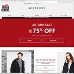 Giordano Autumn Sale up to 75% off (Sweaters from $7.80, Tees from $11.80, Pants from $15.80 + More)