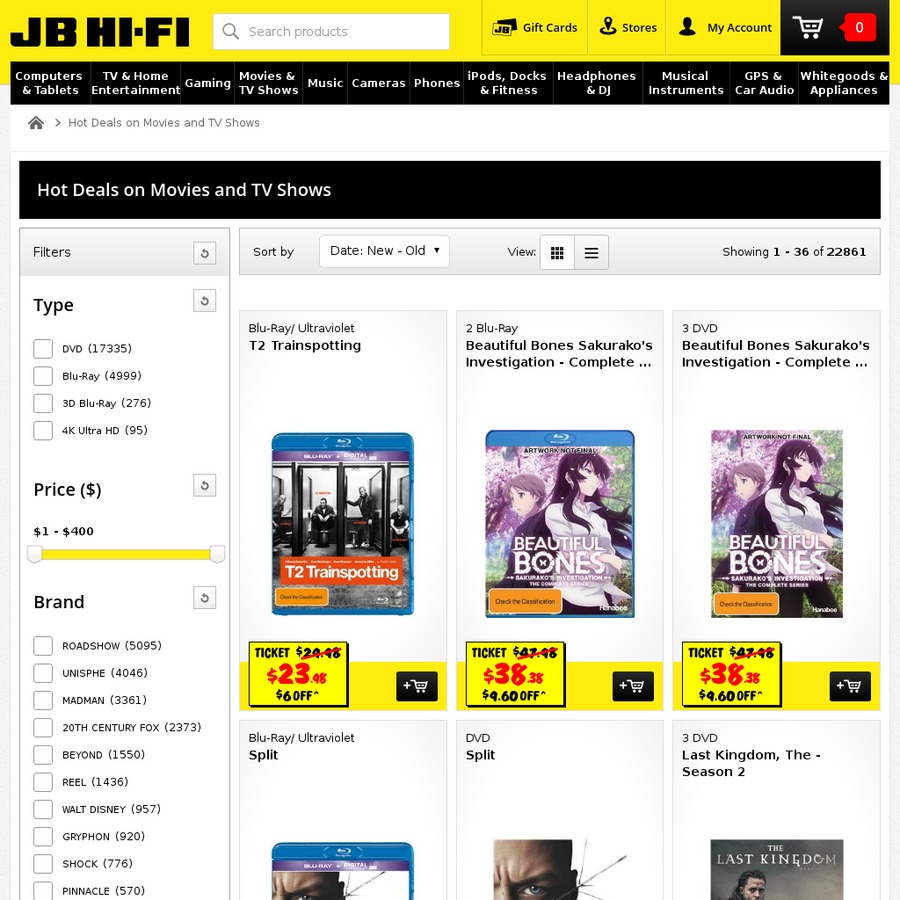 20% Off Blu-Ray & DVDs @ JB Hi-Fi - OzBargain