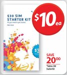 Telstra $30 Prepaid Sim Starter Kit Only $10 at Woolworths and Safeway