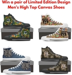 Win a Pair of Limited Edition Design Men's High Top Canvas Shoes from shopeholic.net