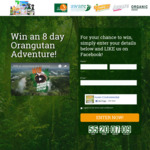 Win an 8-Day Orangutang Adventure to to Jakarta, Indonesia for 2 People from Aware Environmental