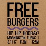 Free Burgers, 11AM-12PM, Friday (3/11) @ YOMG (Mornington, VIC)