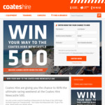 Win a Trip to the 2018 Coates Hire Newcastle 500 for 2 Worth $4,640 or 1 of 5 DPs from Coates Hire