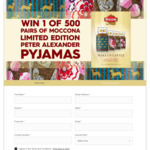 Win 1 of 500 Pairs of Limited-Edition Moccona Peter Alexander Pyjamas Worth $100 from Nine Network