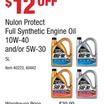 Nulon Full Synthetic Oil 5L 5W-30/10W-40 $27.99 @ Costco (Membership Required)