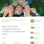 Win $10,000 Cash or 1 of 20 Grinch Movie Merch Packs from Boost Juice (Buy a Boost Christmas Smoothie)