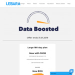 $139 for Lebara Large (30GB/Mo) 180 Day Plan (Was $225)
