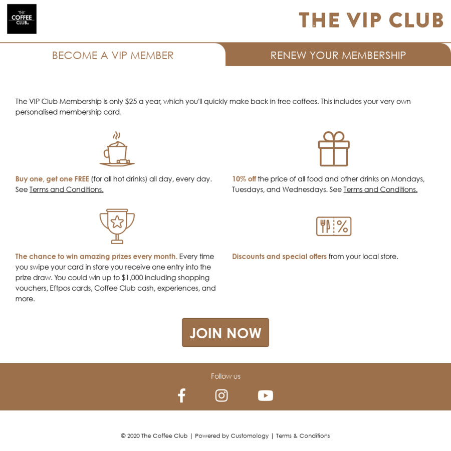 50 Off The Coffee Club Vip Membership 12 50 New Existing Members Ozbargain