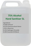 Hand Sanitiser 75% Alcohol 5L - $149 Incl Shipping @ Zennik