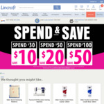 Spend $30 Save $10 | Spend $50 Save $20 | Spend $100 Save $50 (Free Shipping over $100 Spend) @ Lincraft (Membership Required)
