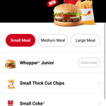 Small Whopper Jnr. Meal $5 @ Hungry Jacks via App