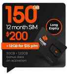 [eBay Plus] Boost 365 Day $200 Pre-Paid SIM Starter Kit with 150GB (30GB + 120GB) Data $157.50 Delivered @ catch.ozoffers1 eBay