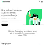 Free $10 Cryptocurrency Credit after First Trade @ Cointree