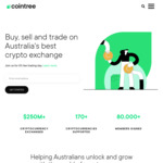 Free $10 Credit after First Cryptocurrency Trade @ Cointree