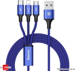 Baseus "3 in 1" 3A Micro USB, Lightning, Type C USB Charging Data Sync Cable 1.2m $4.99 + Delivery @ Shopping Square