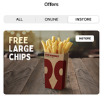 Free Large Chips ($5 Min Spend) for Red Royalty Members, In-store only @ Red Rooster (via App)