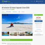 $948 off Fiji Island: 5 Nights, Flights, Transfers, Over Water Upgrade, All Meals Daily from $1895pp Twin Share @ TravelOnline