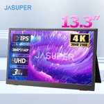 JASUPER 13.3" 4K IPS Portable Monitor US$111.13 (~A$174.20) Delivered @ JASUPER Official Store AliExpress