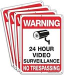 Faittoo 4-Pack Video Surveillance Aluminum signage $4.95 + Delivery ($0 with Prime/ $39 Spend) @ TinyThings AU via Amazon AU