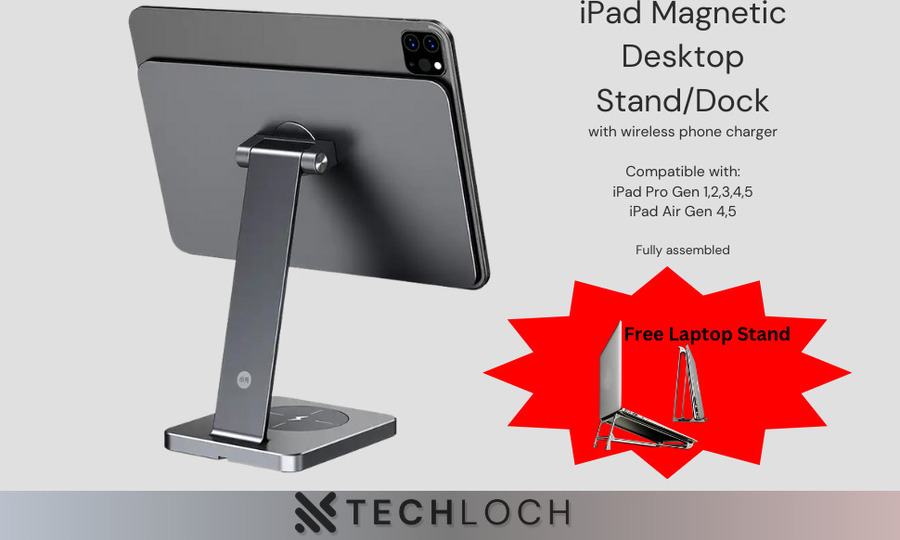 iPad Stand/Dock with Wireless Charging & Free Laptop Stand 59