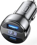 [Prime] INIU USB-C+A Car Charger with Battery V Display (66W PD3.0 & QC4+) $15.39 Delivered @ Amazon AU