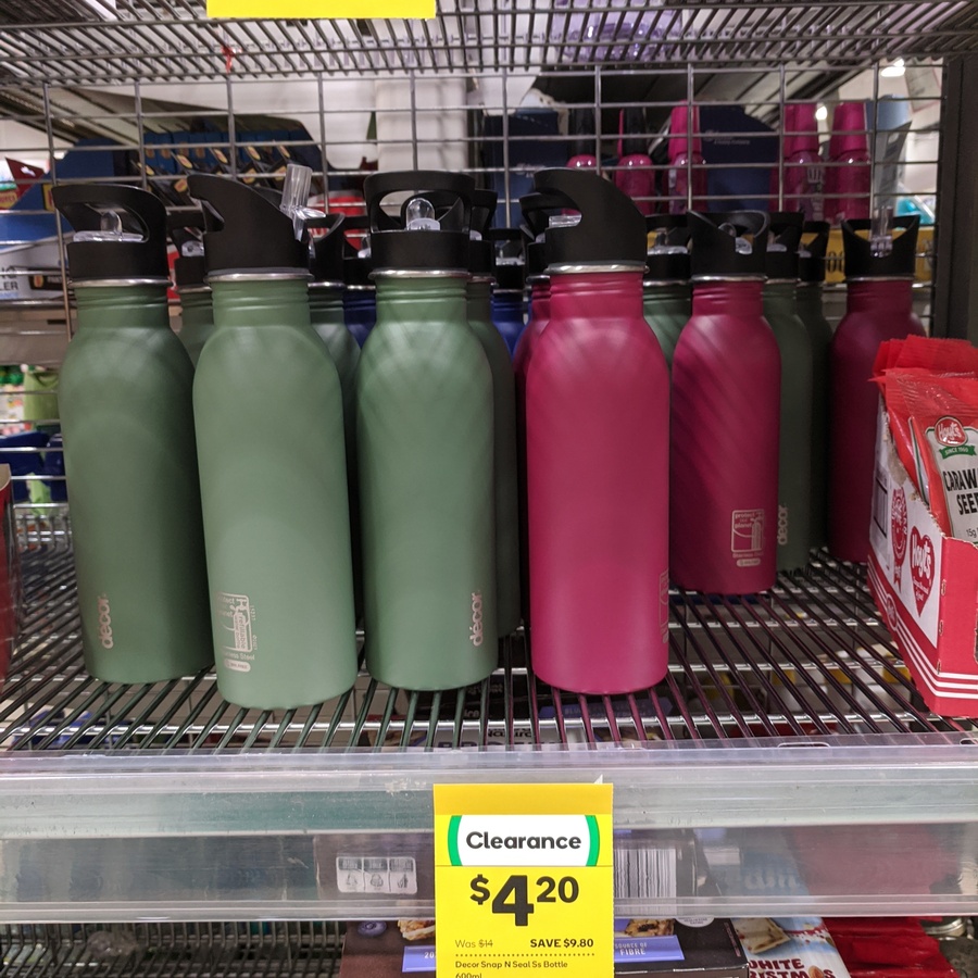 [QLD] Décor Snap n Seal Stainless Steel Drink Bottle $4.20 (Was $14 ...