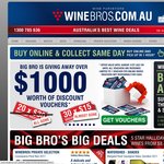 Winebros - $30 Voucher Codes with Facebook like (for Any Purchase Online)