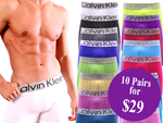 Calvin Klein Underwear - 10 pairs for $29 + $8.95 Post! @ We All Save