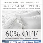60% off Canningvale Mattress Toppers and Quilts