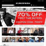 Get 70% OFF Mens Clothing on Your First Shop @ Eurofash