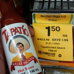Tapatío Hot Sauce 148ml for $1.50 at Woolworths