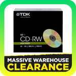 TDK High Speed 4x-12x Rewritable CD-RW 700MB 10PACK - $2.99 Pickup @ MarketDeals Warehouse Clearance (Tullamarine VIC)