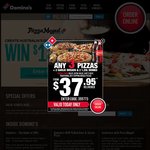 Any 3 Pizzas +1 Garlic Bread + 1x 1.25l Drink for $30.95 Delivered @ Domino's