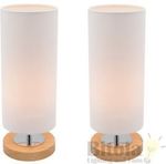 Pair Mercator Brady Touch Bedside Table Lamps White w/ Timber Base $83.50 + Free Metro Shipping @ Bitola Lighting & Fans eBay