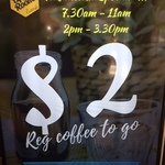 [SYD] Regular Takeaway Coffee $2 at Upper Room Cafe (220 Pitt Street) b/w 7:30-11:00am and 2:00-3:30pm in January