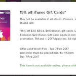 15% off iTunes Gift Cards at Woolworths
