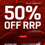 50% off RRP Storewide @ Puma Outlet Stores